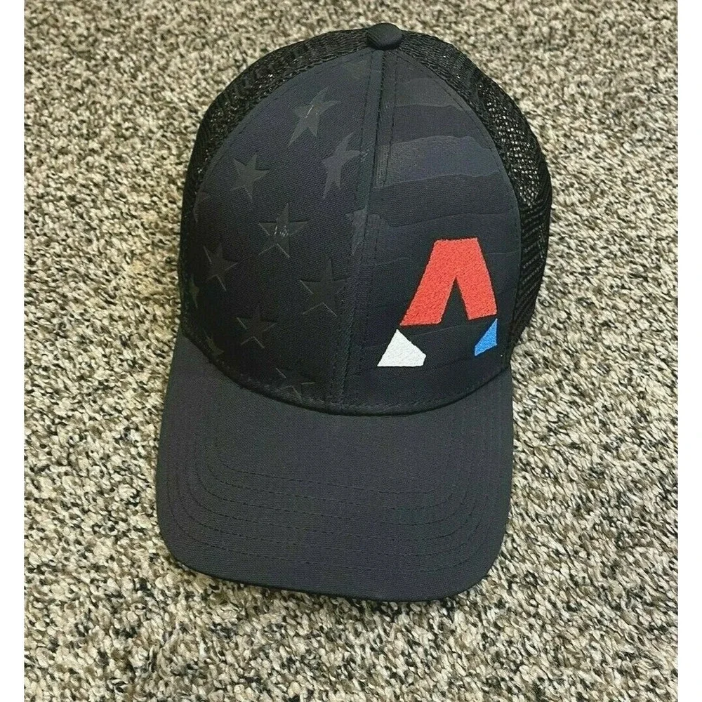 Snapback Adjustable USA Mesh Baseball Black Hat Unisex 1 Size Pre-Owned